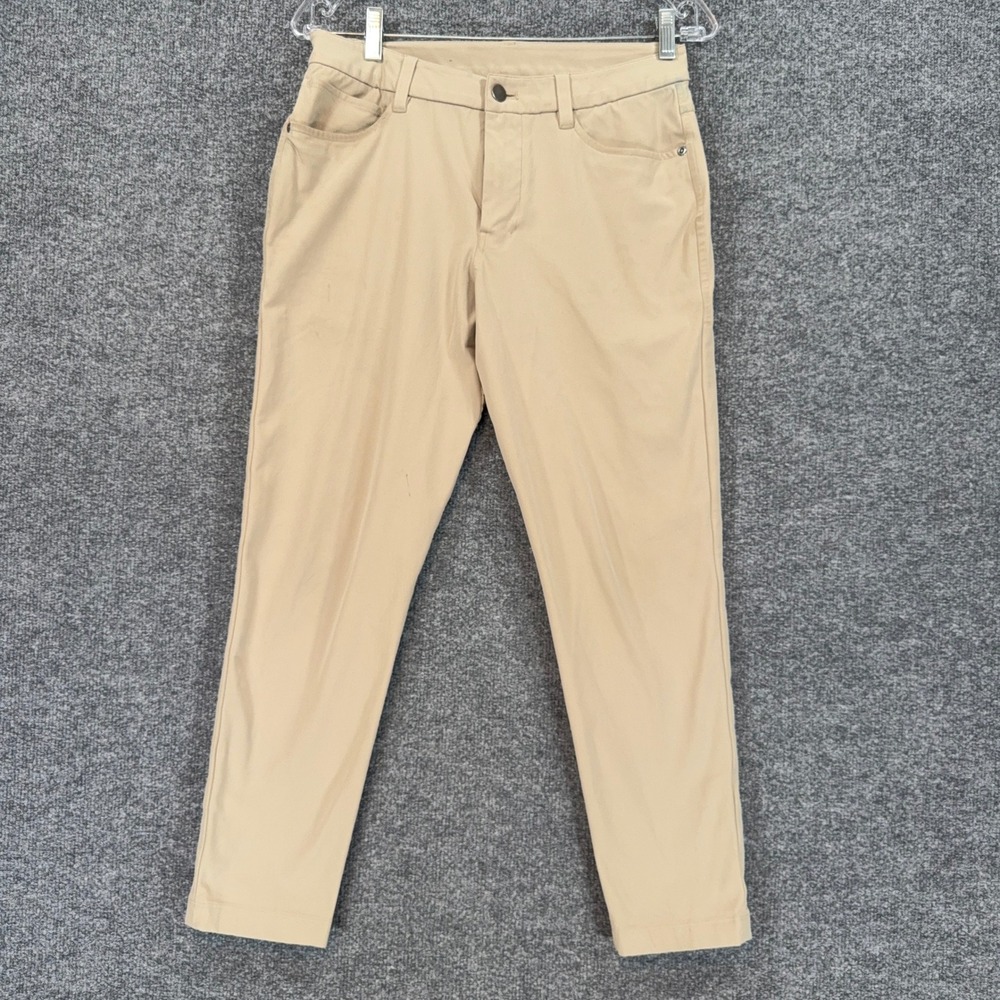 Lululemon Commission Slim Fit Pants Mens 28x24 Tan Warpstreme Chino Trousers